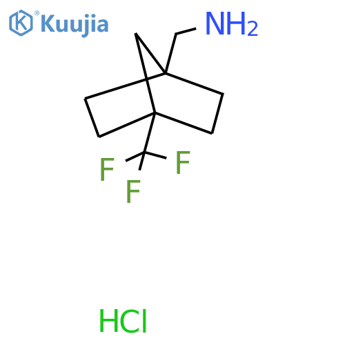 [4-(Trifluoromethyl)-1-bicyclo[2.2.1]heptanyl]methanamine;hydrochloride structure