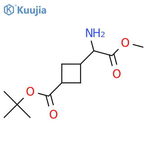 Tert-butyl 3-(1-amino-2-methoxy-2-oxoethyl)cyclobutane-1-carboxylate structure