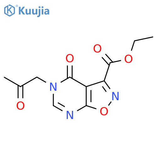 ethyl 4-oxo-5-(2-oxopropyl)-4H,5H-[1,2]oxazolo[5,4-d]pyrimidine-3-carboxylate structure