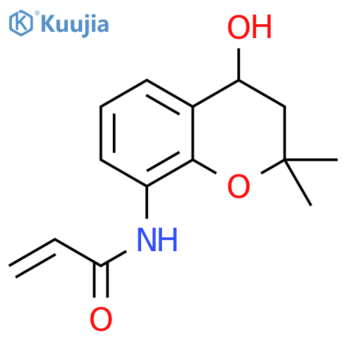 N-(4-hydroxy-2,2-dimethyl-3,4-dihydro-2H-1-benzopyran-8-yl)prop-2-enamide structure