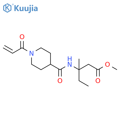 Methyl 3-methyl-3-[[[1-(1-oxo-2-propen-1-yl)-4-piperidinyl]carbonyl]amino]pentanoate structure