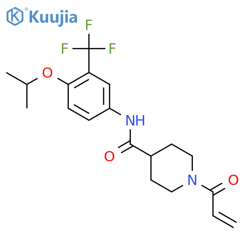 N-[4-Propan-2-yloxy-3-(trifluoromethyl)phenyl]-1-prop-2-enoylpiperidine-4-carboxamide structure
