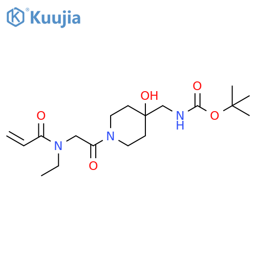 tert-butyl N-({1-2-(N-ethylprop-2-enamido)acetyl-4-hydroxypiperidin-4-yl}methyl)carbamate structure