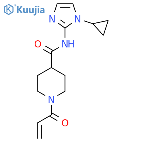 N-(1-Cyclopropylimidazol-2-yl)-1-prop-2-enoylpiperidine-4-carboxamide structure