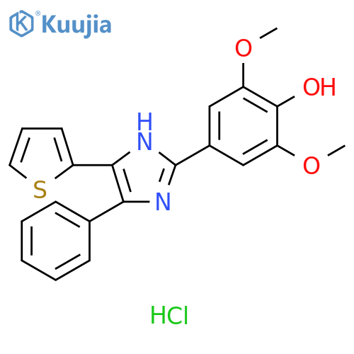 2,6-dimethoxy-4-[5-phenyl-4-(thiophen-2-yl)-1H-im
idazol-2-yl]phenol hydrochloride structure