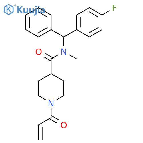 N-[(4-Fluorophenyl)-phenylmethyl]-N-methyl-1-prop-2-enoylpiperidine-4-carboxamide structure