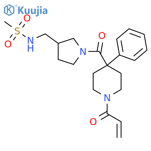N-[[1-(4-Phenyl-1-prop-2-enoylpiperidine-4-carbonyl)pyrrolidin-3-yl]methyl]methanesulfonamide structure