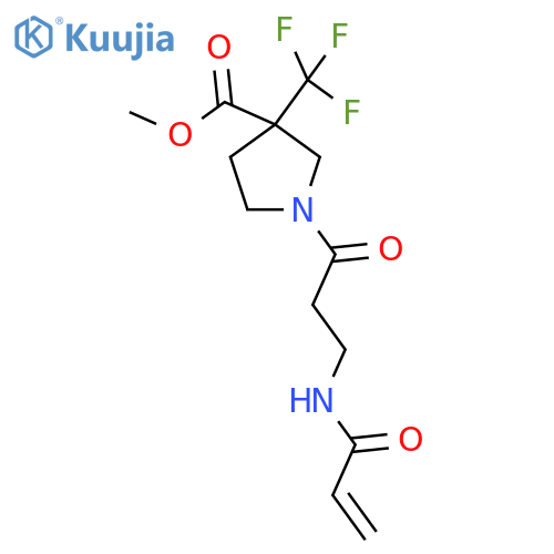 Methyl 1-[3-(prop-2-enamido)propanoyl]-3-(trifluoromethyl)pyrrolidine-3-carboxylate structure