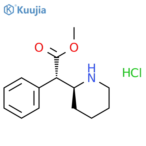 2-Piperidineaceticacid, a-phenyl-, methyl ester,hydrochloride (1:1), (aR,2R)-rel- structure