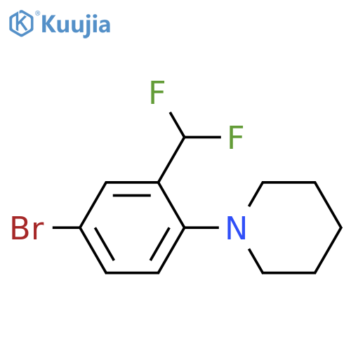 Piperidine, 1-[4-bromo-2-(difluoromethyl)phenyl]- structure