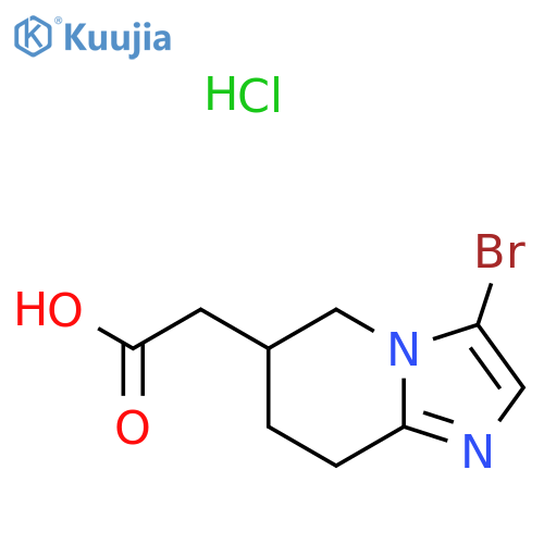 2-(3-Bromo-5,6,7,8-tetrahydroimidazo[1,2-a]pyridin-6-yl)acetic acid;hydrochloride structure