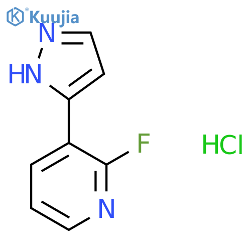 2-Fluoro-3-(1H-pyrazol-5-yl)pyridine;hydrochloride structure