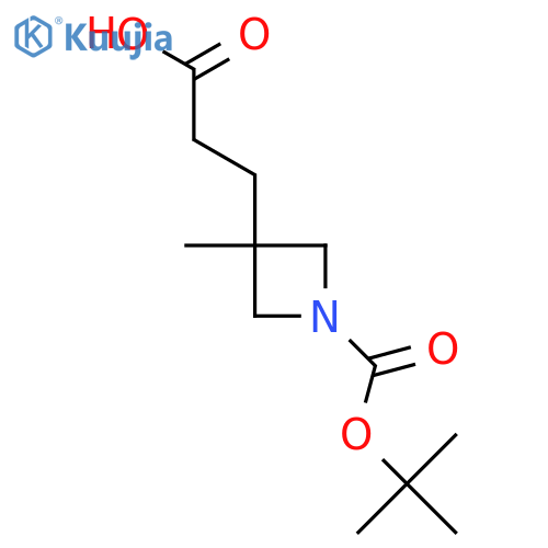 3-[3-Methyl-1-[(2-methylpropan-2-yl)oxycarbonyl]azetidin-3-yl]propanoic acid structure