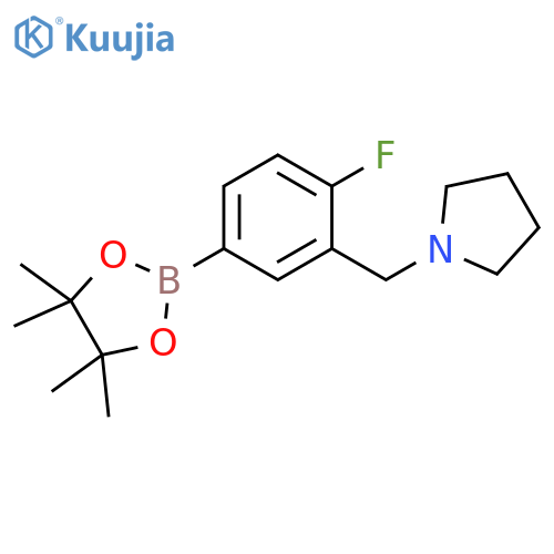 4-Fluoro-3-(pyrrolidinomethyl)phenylboronic acid pinacol ester structure