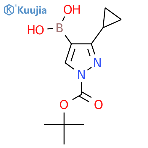 (1-(tert-Butoxycarbonyl)-3-cyclopropyl-1H-pyrazol-4-yl)boronic acid structure