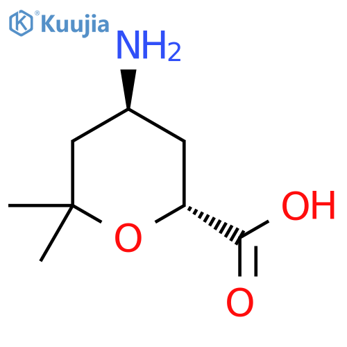 rac-(2R,4S)-4-amino-6,6-dimethyloxane-2-carboxylic acid structure