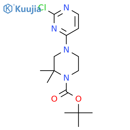 Tert-butyl 4-(2-chloropyrimidin-4-yl)-2,2-dimethylpiperazine-1-carboxylate structure