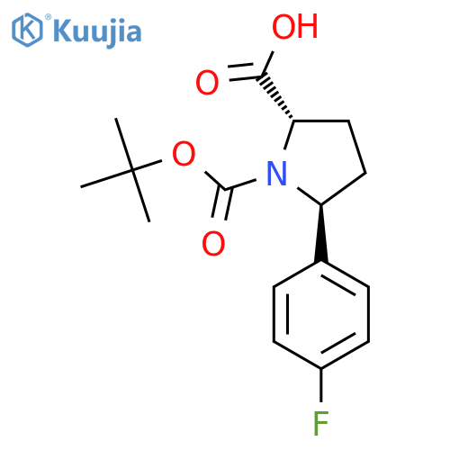 1-(tert-butoxy)carbonyl-5-(4-fluorophenyl)pyrrolidine-2-carboxylic acid structure