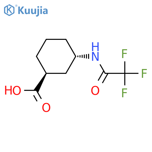 Cyclohexanecarboxylic acid, 3-[(2,2,2-trifluoroacetyl)amino]-, (1S,3S)-  structure
