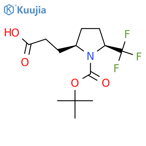 3-{1-(tert-butoxy)carbonyl-5-(trifluoromethyl)pyrrolidin-2-yl}propanoic acid structure