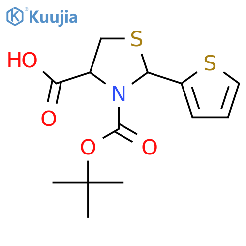 3-(tert-butoxy)carbonyl-2-(thiophen-2-yl)-1,3-thiazolidine-4-carboxylic acid structure
