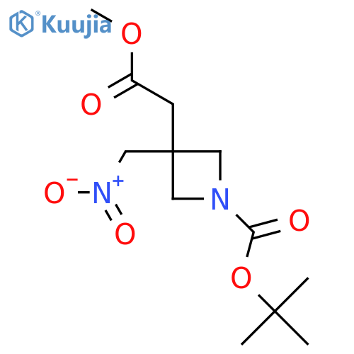 tert-butyl 3-(2-methoxy-2-oxo-ethyl)-3-(nitromethyl)azetidine-1-carboxylate structure