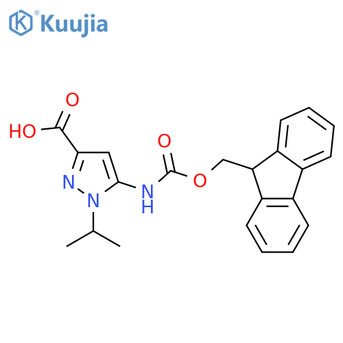 5-({[(9H-fluoren-9-yl)methoxy]carbonyl}amino)-1-(propan-2-yl)-1H-pyrazole-3-carboxylic acid structure