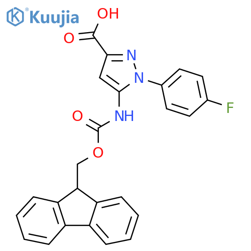 5-({[(9H-fluoren-9-yl)methoxy]carbonyl}amino)-1-(4-fluorophenyl)-1H-pyrazole-3-carboxylic acid structure