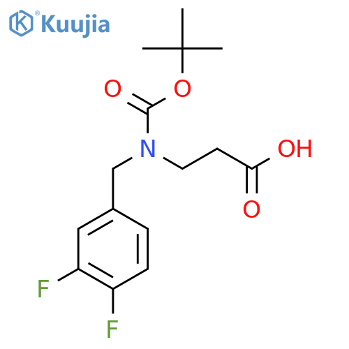 3-{(tert-butoxy)carbonyl(3,4-difluorophenyl)methylamino}propanoic acid structure