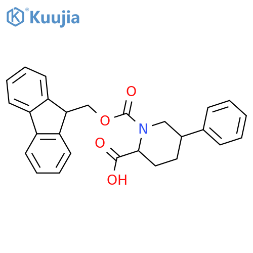 1-{(9H-fluoren-9-yl)methoxycarbonyl}-5-phenylpiperidine-2-carboxylic acid structure