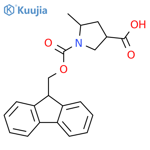 1-{[(9H-fluoren-9-yl)methoxy]carbonyl}-5-methylpyrrolidine-3-carboxylic acid structure
