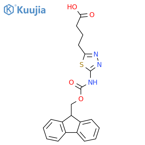 4-[5-({[(9H-fluoren-9-yl)methoxy]carbonyl}amino)-1,3,4-thiadiazol-2-yl]butanoic acid structure