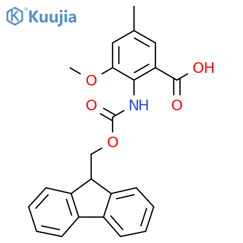 2-({[(9H-fluoren-9-yl)methoxy]carbonyl}amino)-3-methoxy-5-methylbenzoic acid structure