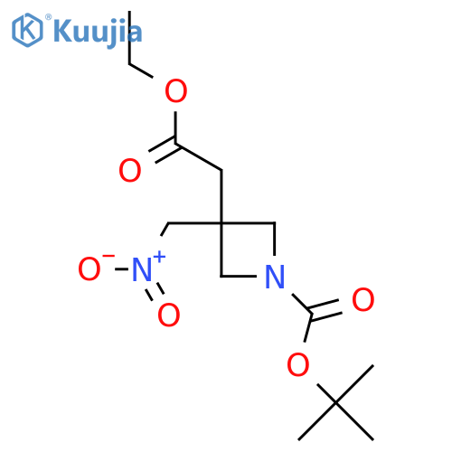 tert-butyl 3-(2-ethoxy-2-oxo-ethyl)-3-(nitromethyl)azetidine-1-carboxylate structure