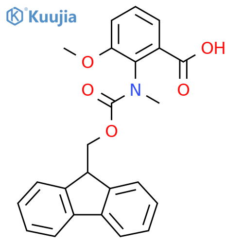 2-({[(9H-fluoren-9-yl)methoxy]carbonyl}(methyl)amino)-3-methoxybenzoic acid structure