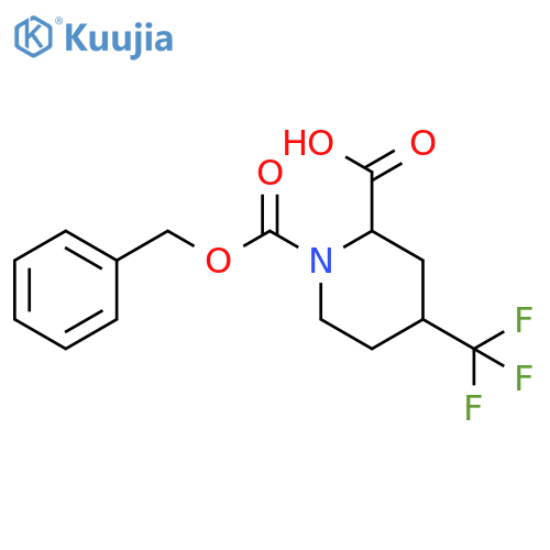 1-(benzyloxy)carbonyl-4-(trifluoromethyl)piperidine-2-carboxylic acid structure