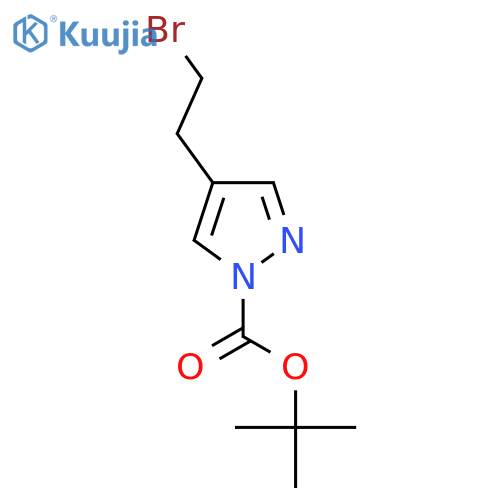 tert-butyl 4-(2-bromoethyl)-1H-pyrazole-1-carboxylate structure