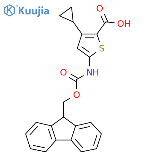 3-cyclopropyl-5-({[(9H-fluoren-9-yl)methoxy]carbonyl}amino)thiophene-2-carboxylic acid structure