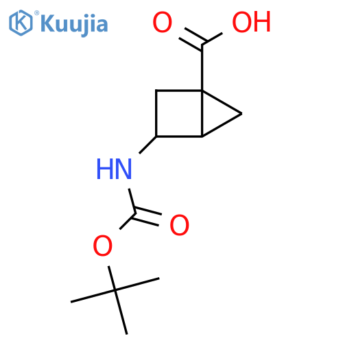 3-((tert-Butoxycarbonyl)amino)bicyclo[2.1.0]pentane-1-carboxylic acid structure