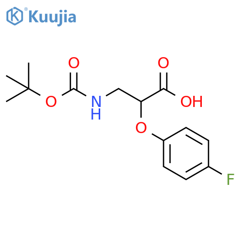 3-{(tert-butoxy)carbonylamino}-2-(4-fluorophenoxy)propanoic acid structure