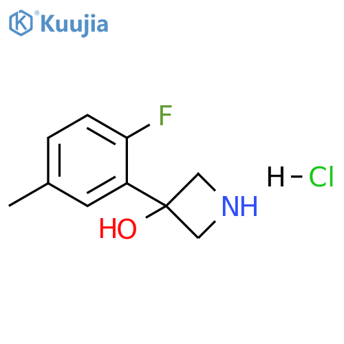 3-(2-fluoro-5-methyl-phenyl)azetidin-3-ol;hydrochloride structure