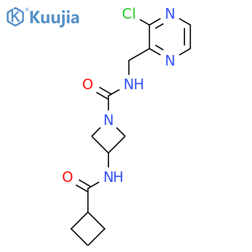 N-[(3-chloropyrazin-2-yl)methyl]-3-cyclobutaneamidoazetidine-1-carboxamide structure