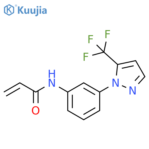 N-{3-5-(trifluoromethyl)-1H-pyrazol-1-ylphenyl}prop-2-enamide structure
