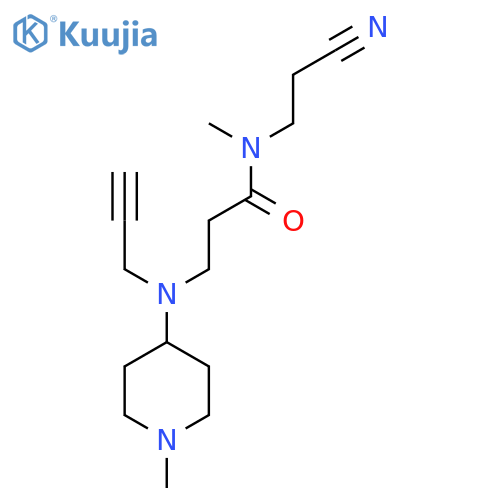 N-(2-cyanoethyl)-N-methyl-3-[(1-methylpiperidin-4-yl)(prop-2-yn-1-yl)amino]propanamide structure