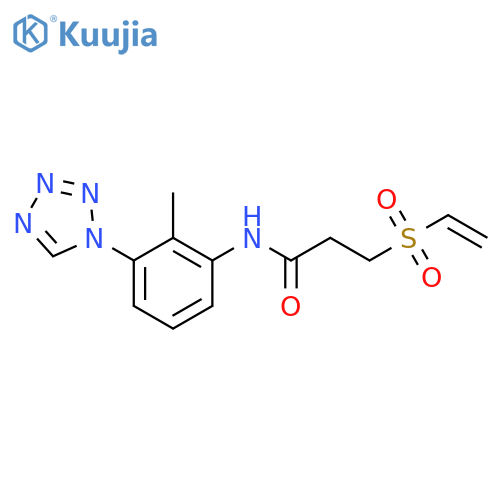 3-(ethenesulfonyl)-N-[2-methyl-3-(1H-1,2,3,4-tetrazol-1-yl)phenyl]propanamide structure