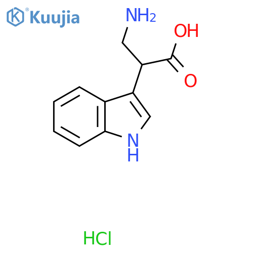 3-Amino-2-(1H-indol-3-yl)propanoic acid;hydrochloride structure