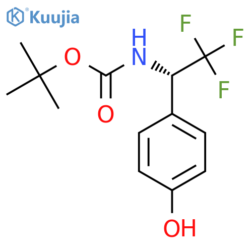 tert-butyl N-(1S)-2,2,2-trifluoro-1-(4-hydroxyphenyl)ethylcarbamate structure