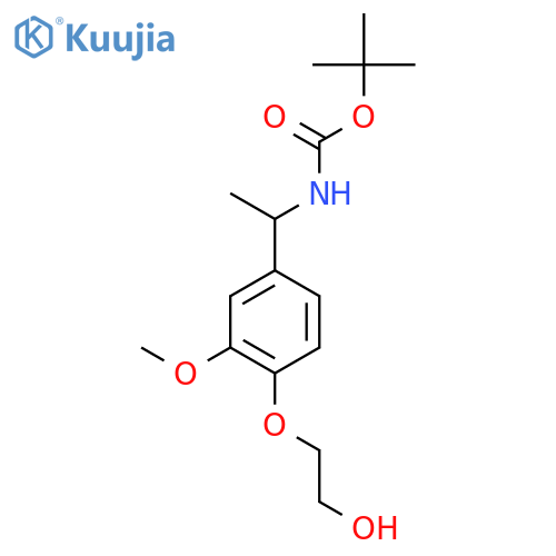 tert-butyl N-{1-[4-(2-hydroxyethoxy)-3-methoxyphenyl]ethyl}carbamate structure