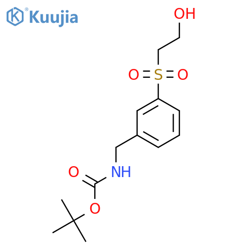 tert-butyl N-{[3-(2-hydroxyethanesulfonyl)phenyl]methyl}carbamate structure