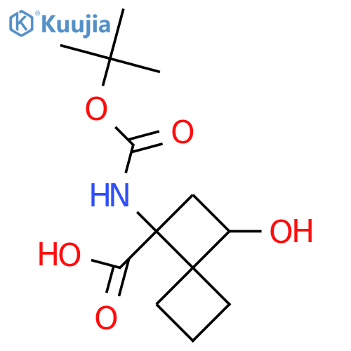 1-Hydroxy-3-[(2-methylpropan-2-yl)oxycarbonylamino]spiro[3.3]heptane-3-carboxylic acid structure
